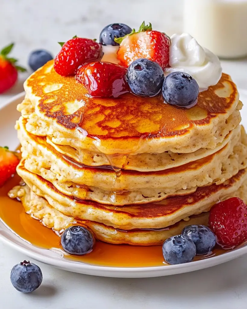 Soft & Fluffy Oatmeal Pancakes