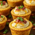 Cornbread Cupcakes with Mashed Potatoes