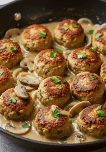 Creamy Mushroom Chicken Meatballs