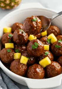 Slow Cooker Pineapple Barbecue Meatballs