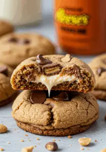 Gooey Reese’s Cheesecake Cookies