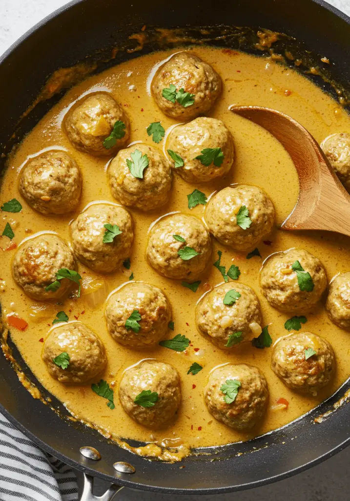 Thai Chicken Meatballs in Coconut Curry