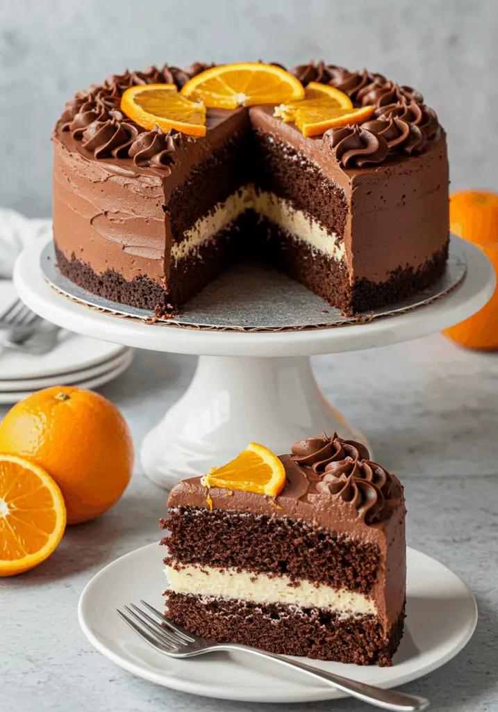 Chocolate Orange Cheesecake Layer Cake
