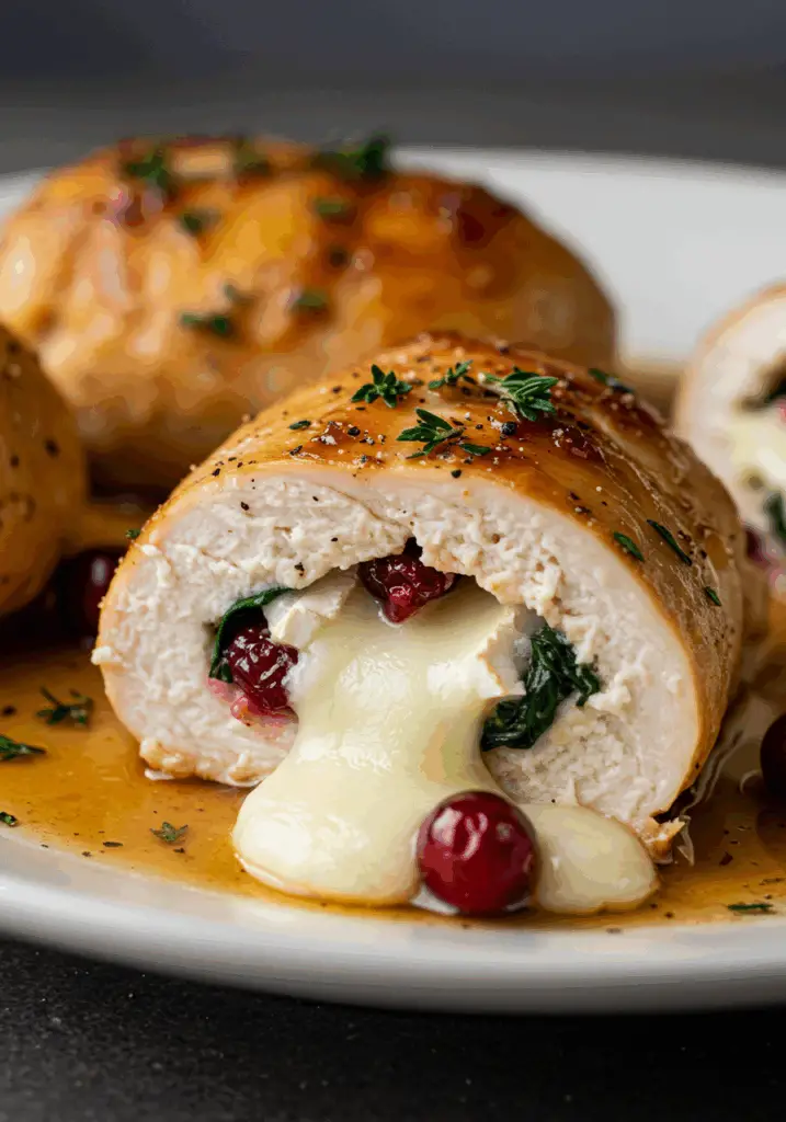 Cranberry & Spinach Stuffed Chicken Breasts with Brie