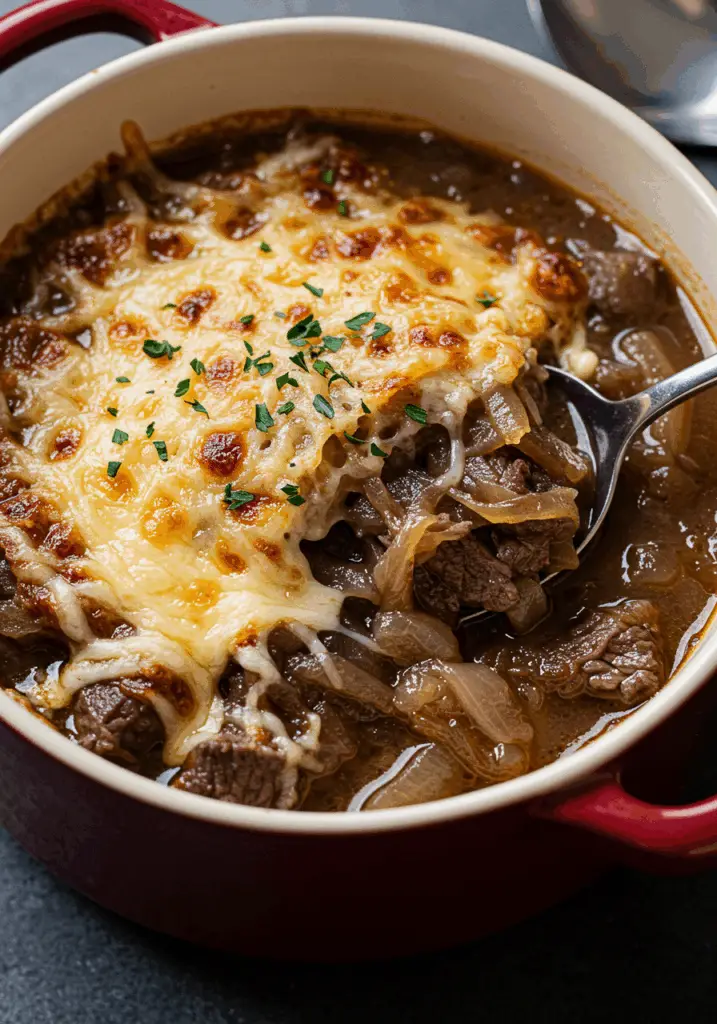 French Onion Beef Short Rib Soup