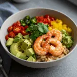 Spicy Shrimp and Avocado Rice Bowl
