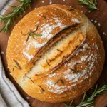 Rustic No Knead Rosemary Garlic Bread
