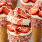 Strawberry Crunch Cheesecake Cones