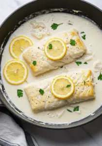 Baked Cod in Coconut Lemon Cream Sauce
