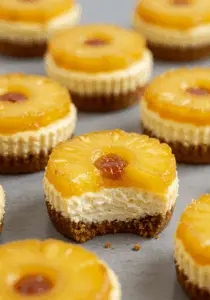 Mini Pineapple Upside Down Cheesecakes