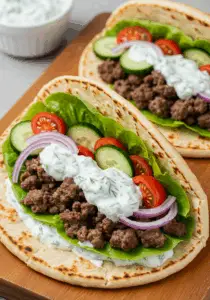Lamb Gyros with Tzatziki Sauce