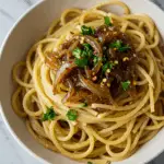 Caramelized Onion Pasta with Chilli Oil