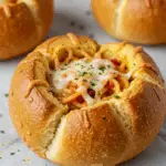 Spaghetti Garlic Bread Bowls