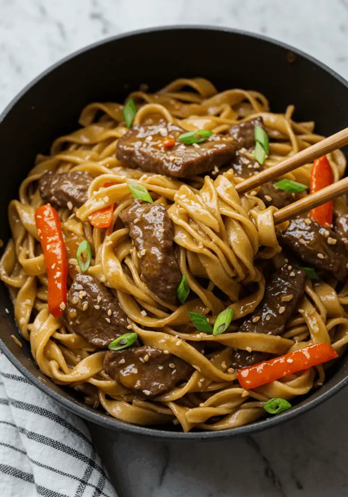 Sticky Beef Noodles