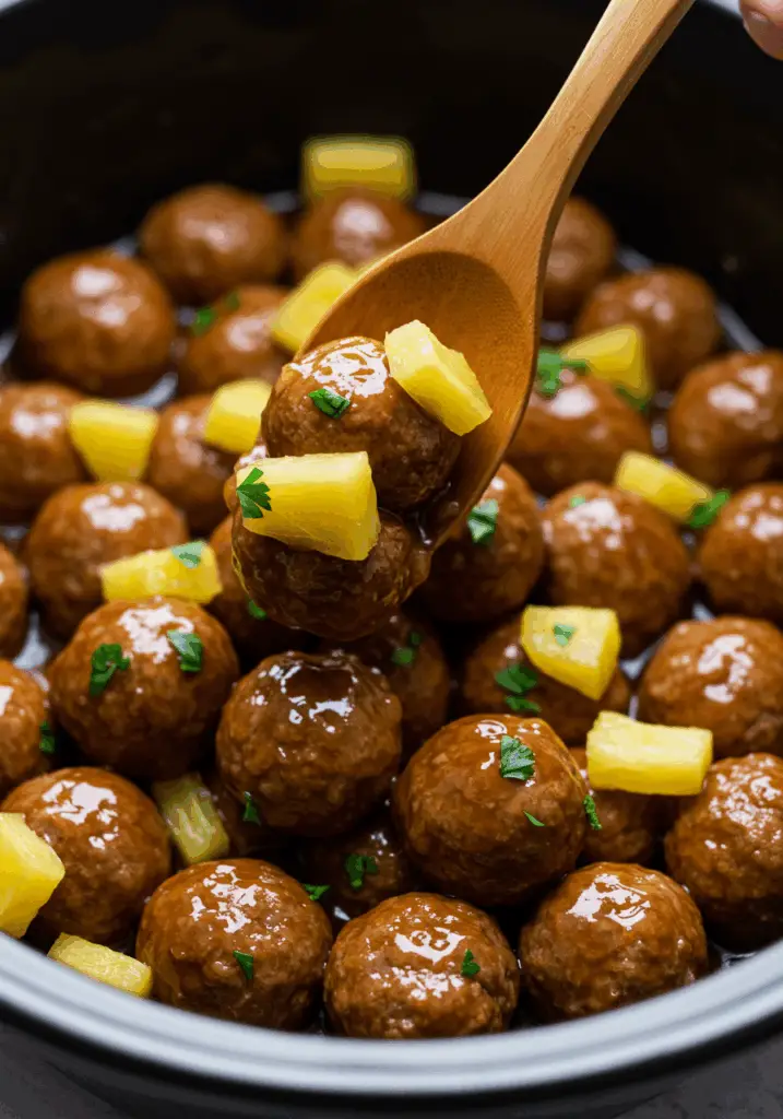 Crockpot Hawaiian Meatballs