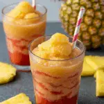 Pineapple Strawberry Swirled Slushies