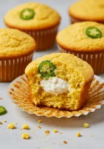 Jalapeño Cornbread Muffins with Cream Cheese Filling