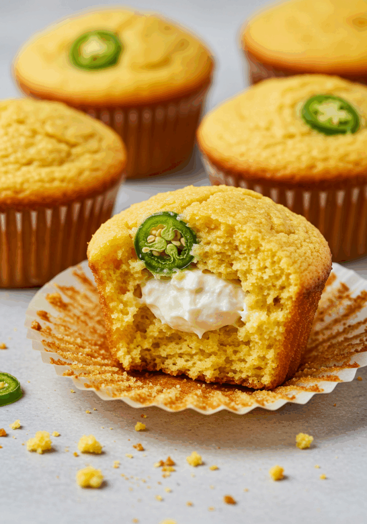 Jalapeño Cornbread Muffins with Cream Cheese Filling