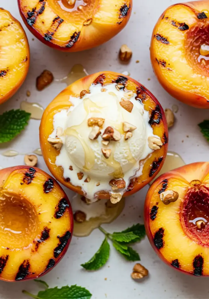 Grilled Peach Sundaes