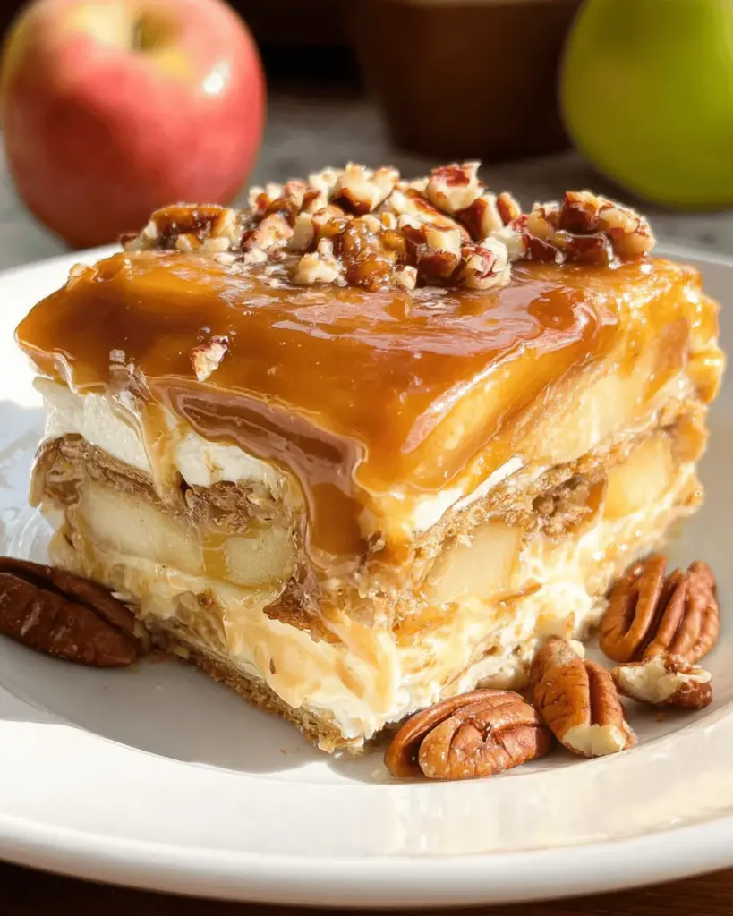 Caramel Apple Eclair Cake