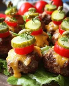 Cheeseburger Stuffed Meatballs