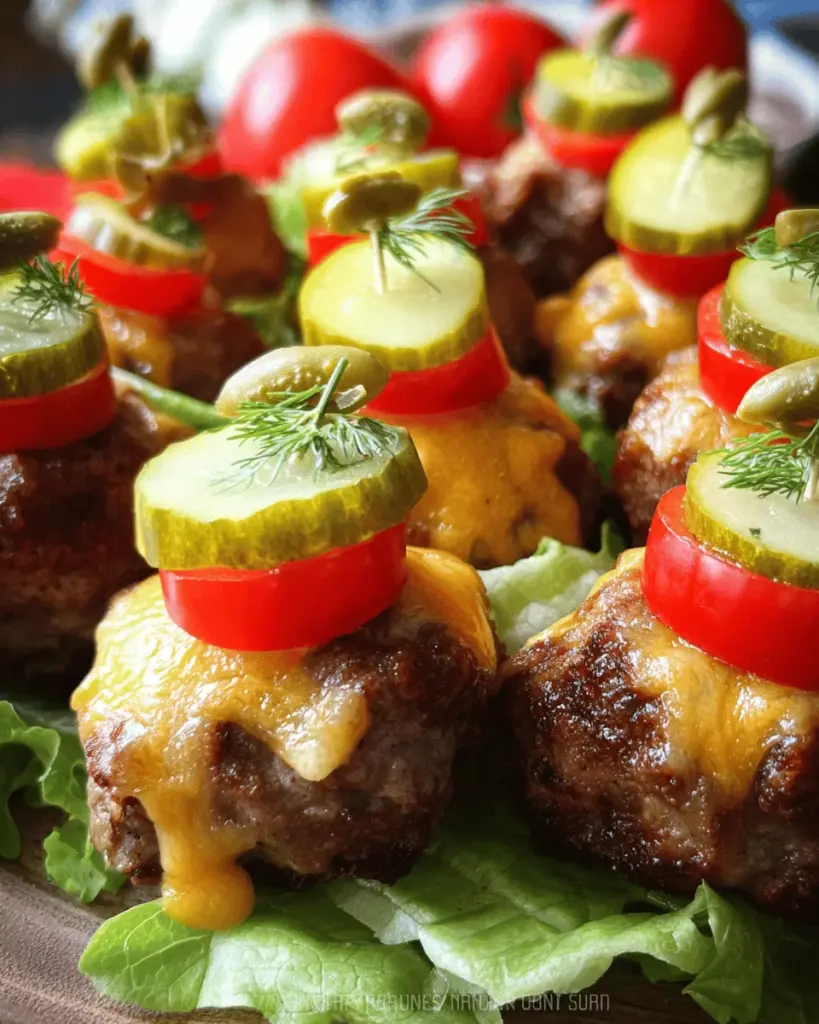 Cheeseburger Stuffed Meatballs