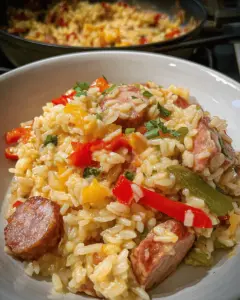 Cheesy Cajun Sausage & Rice