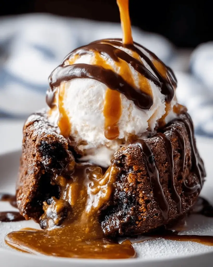 Chocolate Caramel Molten Lava Cakes