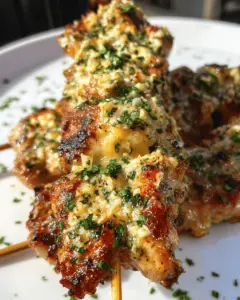 Garlic Parmesan Chicken Skewers