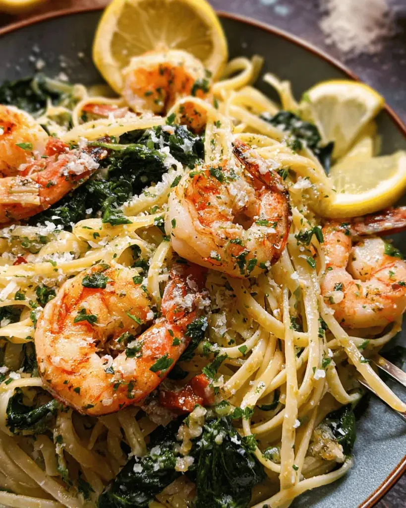 Lemon Garlic Parmesan Shrimp Pasta