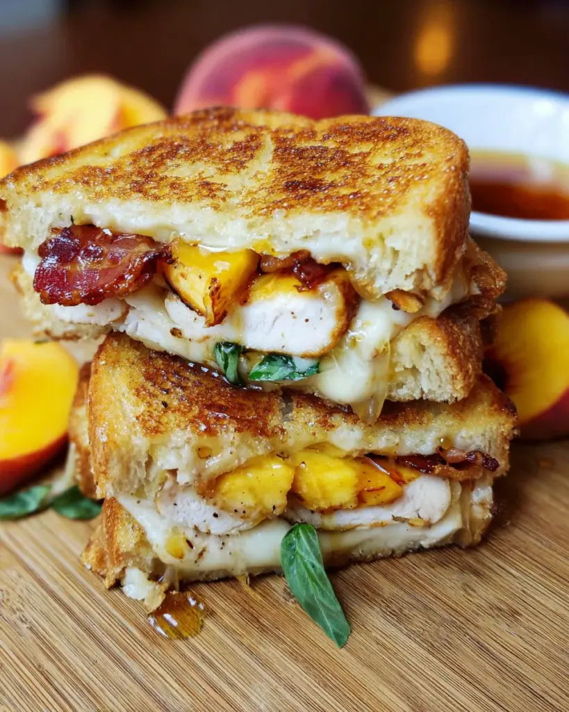 Honey Peach White Cheddar Grilled Cheese Sandwich