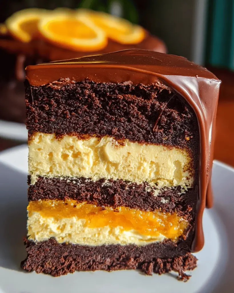 Chocolate Orange Cheesecake Layer Cake