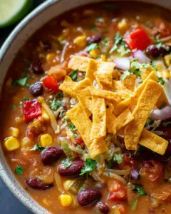 Crockpot Vegetarian Tortilla Soup