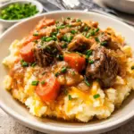 Fall Apple Cider Stew over Mashed Potatoes