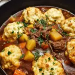 Tasty Beef Stew and Dumplings