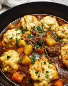 Tasty Beef Stew and Dumplings