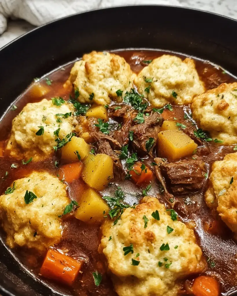 Tasty Beef Stew and Dumplings