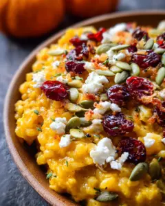 Baked Pumpkin Goat Cheese Risotto
