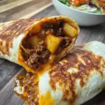 Cheesy Beef and Potato Burritos