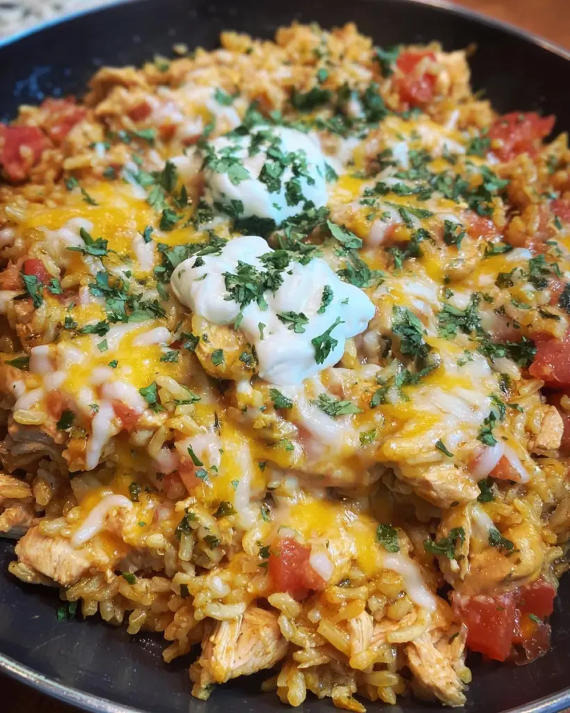 Cheesy Chicken Taco Rice