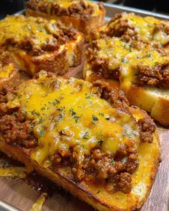 Cheesy Sloppy Joe Garlic Toast