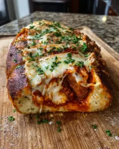 Chicken Parmesan Stuffed Bread Boat Recipe