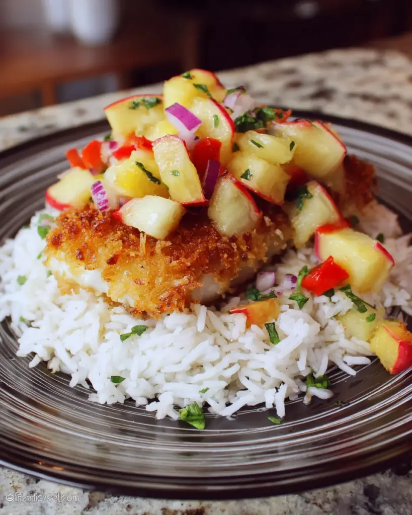 Coconut Cod with Pineapple Salsa