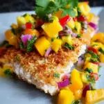 Coconut Crusted Salmon with Mango Pineapple Salsa