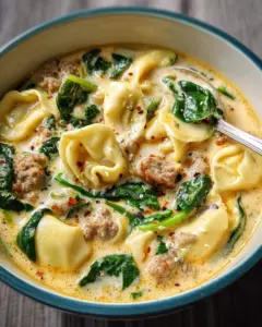 Creamy Sausage Tortellini Soup