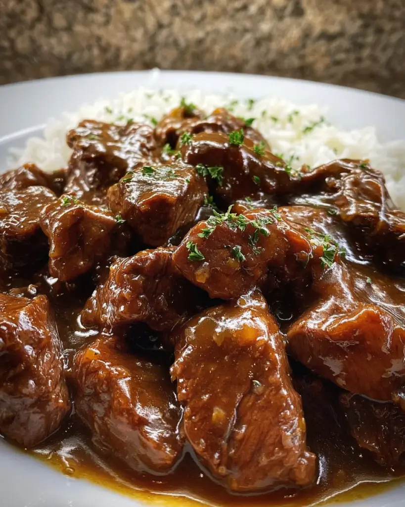 Crockpot Beef Tips & Gravy