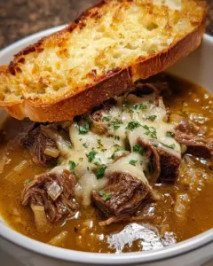 French Onion Beef Short Rib Soup