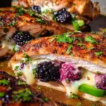 Melty Blackberry Jalapeno Stuffed Chicken