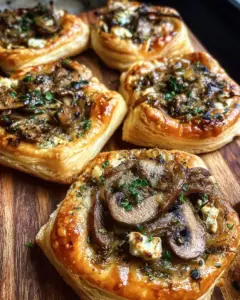 Mushroom, Shallot and Herbed Goat Cheese Tarts