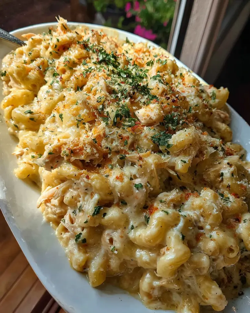 Parmesan Garlic Chicken Mac and Cheese